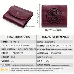 Women's Leather Coin Pocket Wallet Compact Organizer for Cards Phone Minimalist