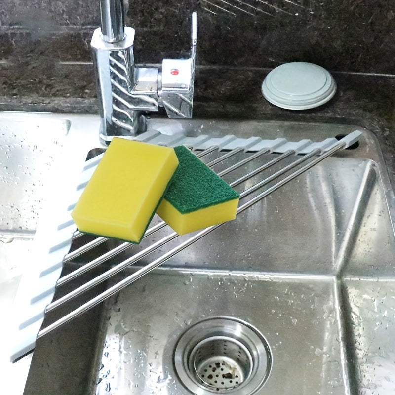 1pc Folding Triangular Drain Rack Kitchen Sink Storage Rack