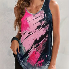  Tie Dye Round Neck Tank Top for Women