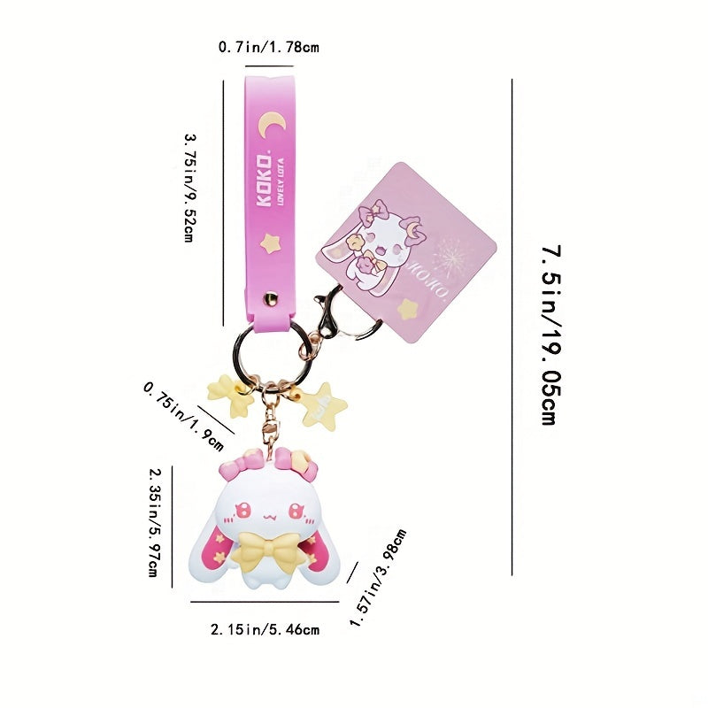 Cartoon Rabbit Keychain Animal Doll Key Ring Purse Bag Backpack Car Charm