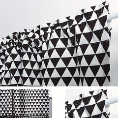 Nordic Style Triangle Pattern Curtains Geometric Short Curtains