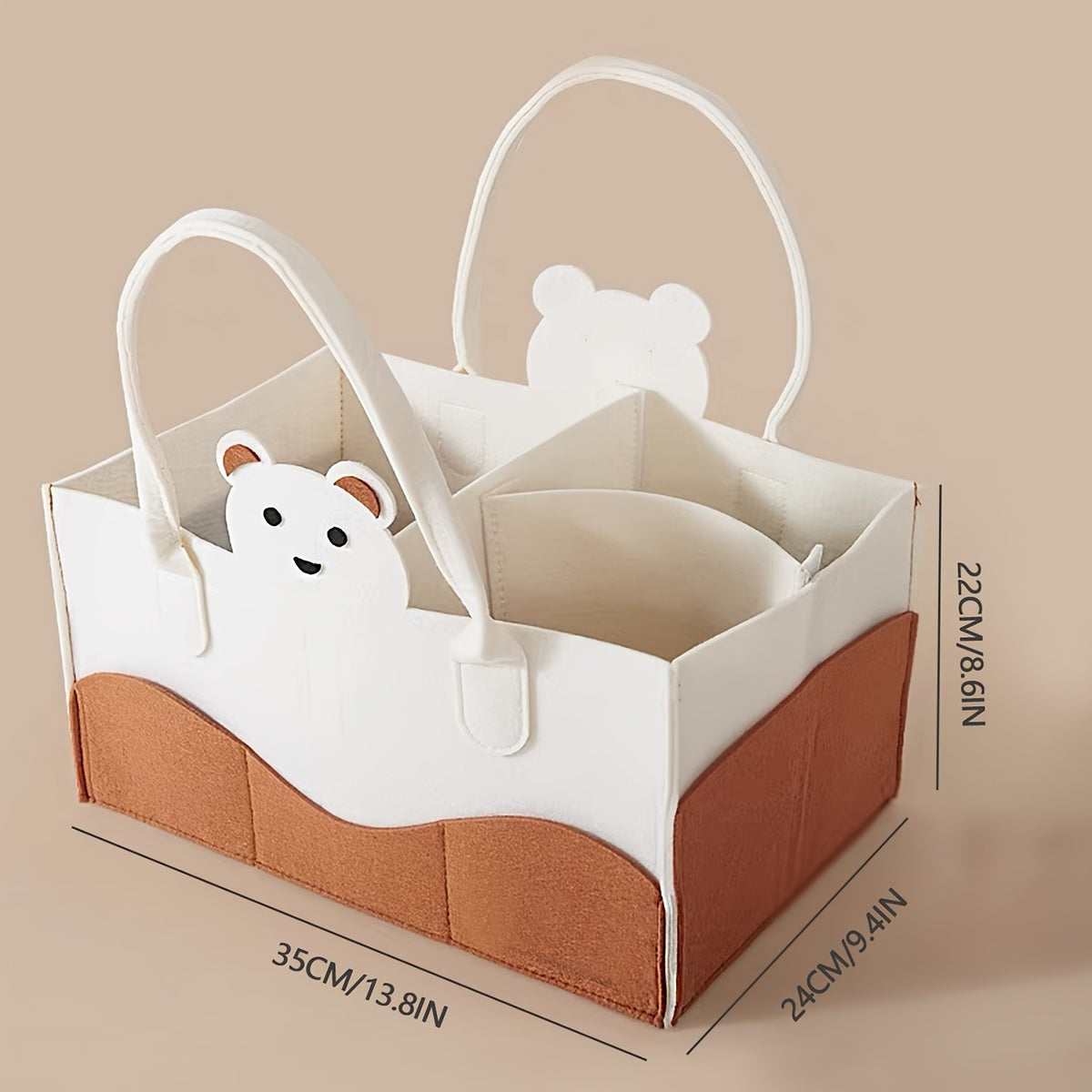 Cute Animal Felt Diaper Storage Bag for Diapers and Wipes