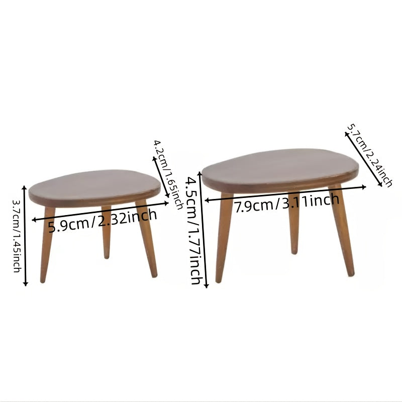 1:12 Scale OB11 Triangle Coffee Table & Desk Dark Brown Dollhouse Accessory