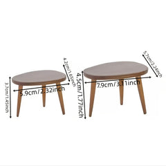 1:12 Scale OB11 Triangle Coffee Table & Desk Dark Brown Dollhouse Accessory
