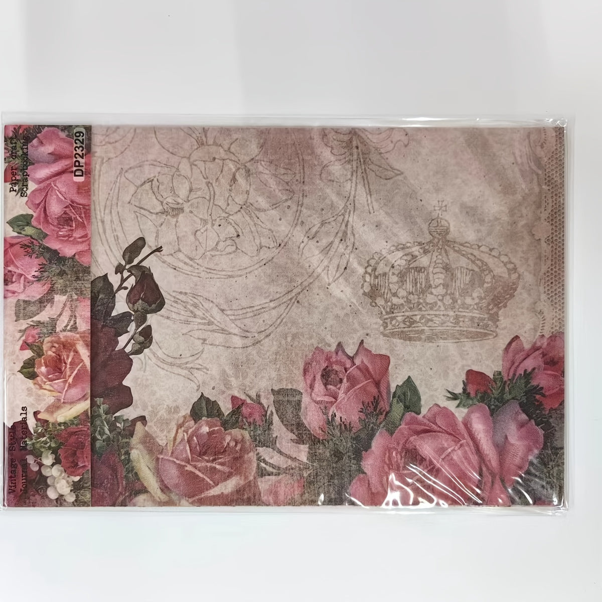 A5 Pink Rose Pattern Paper DIY Scrapbook Album Material