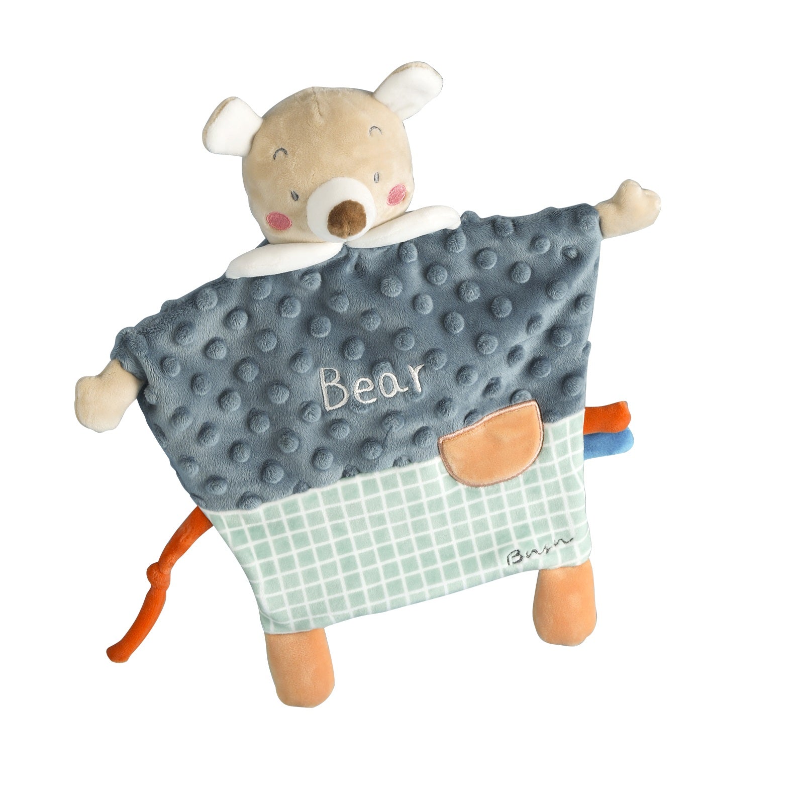Soothing Towel Toy & Beanie Fabric Baby Blanket with Bell