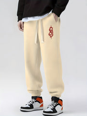 Ethnic Pattern Drawstring Sweatpants Loose Fit Casual Joggers Men
