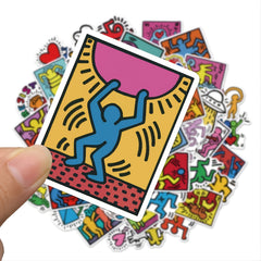 50sheets Skate Haring Sticker Waterproof Phone Case Decor Sticker