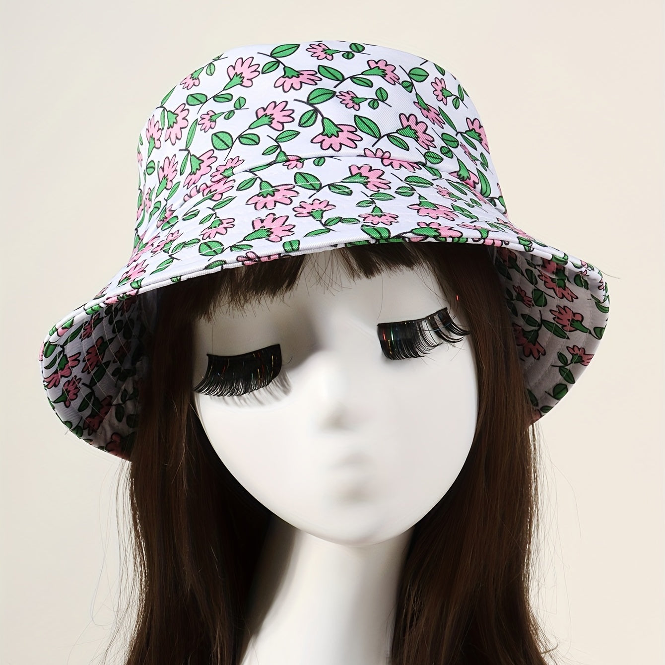 Leaf Flower Print Bucket Hat Casual Sunscreen Fisherman Cap