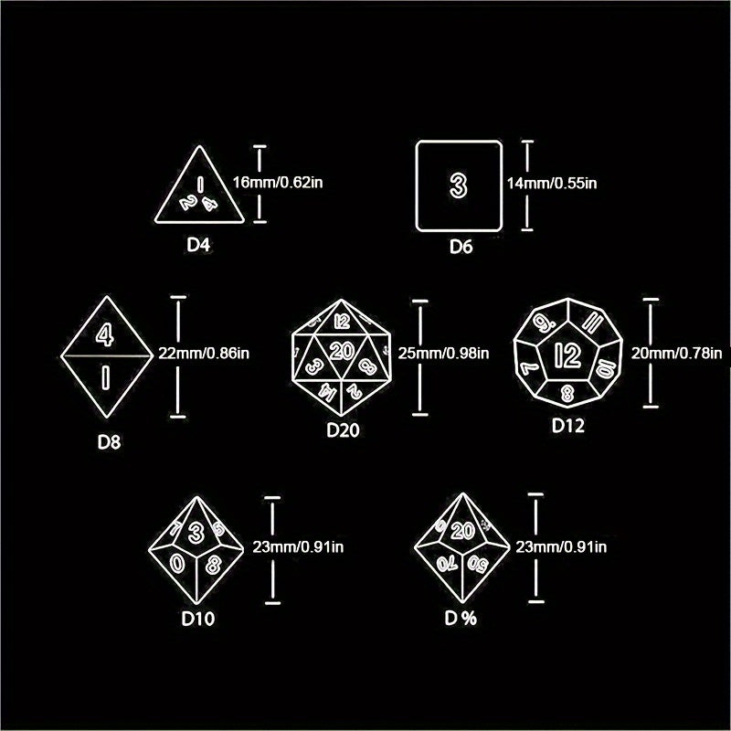 7pcs Gear Dice For Fun Game Digital Hollow Desktop Entertainment