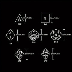 7pcs Gear Dice For Fun Game Digital Hollow Desktop Entertainment