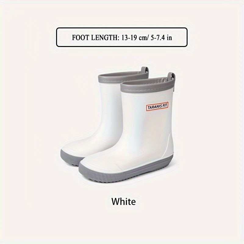 TARANISFIT Girl's Solid Rain Boots Waterproof Comfy Shoes For Outdoor Working