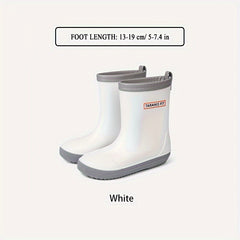 TARANISFIT Girl's Solid Rain Boots Waterproof Comfy Shoes For Outdoor Working