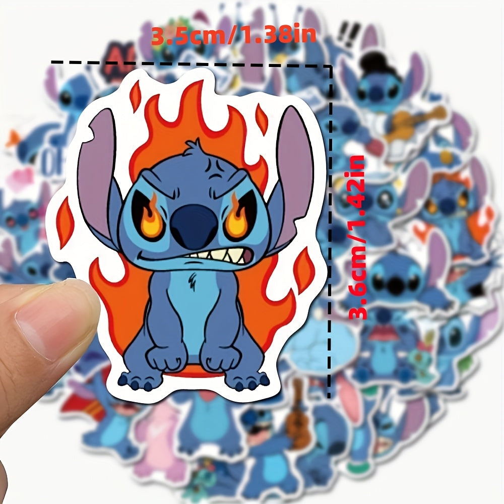 100pcs Stitch & Pink Waterproof Stickers - Fun & Playful Designs for Youngsters