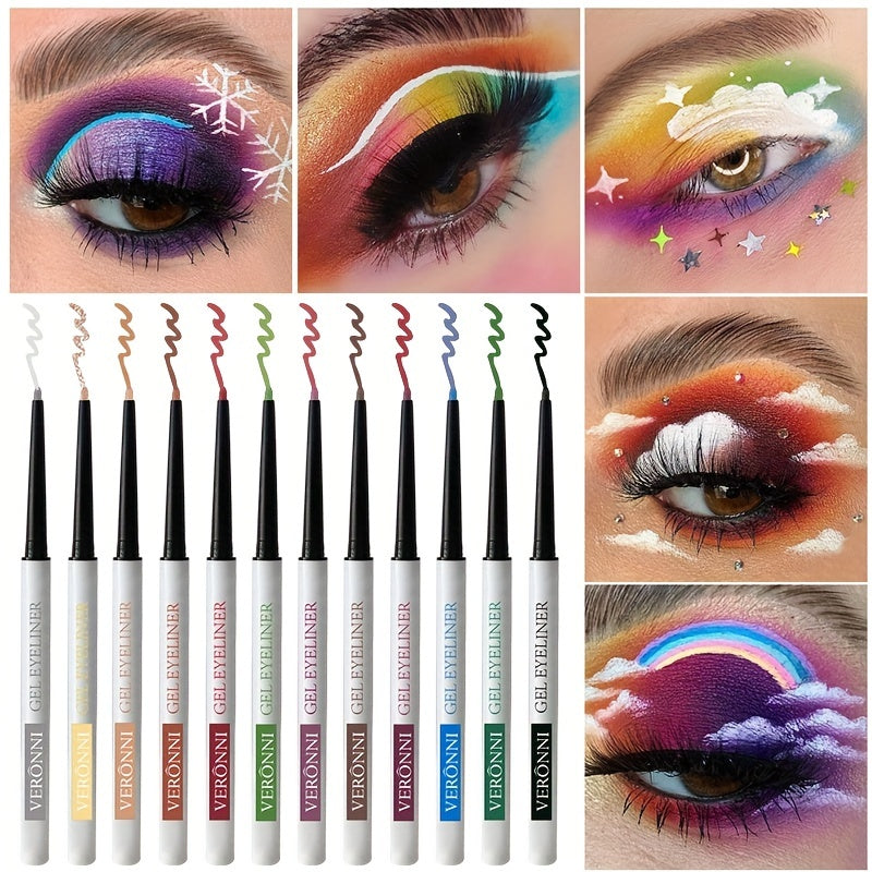 Colorful Eyeliner Set 12 Colors Matte Finish