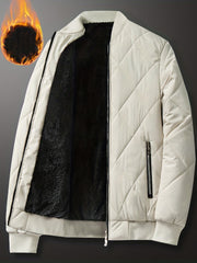 Sherpa Lined Varsity Jacket Men's Fleece Baseball Coat