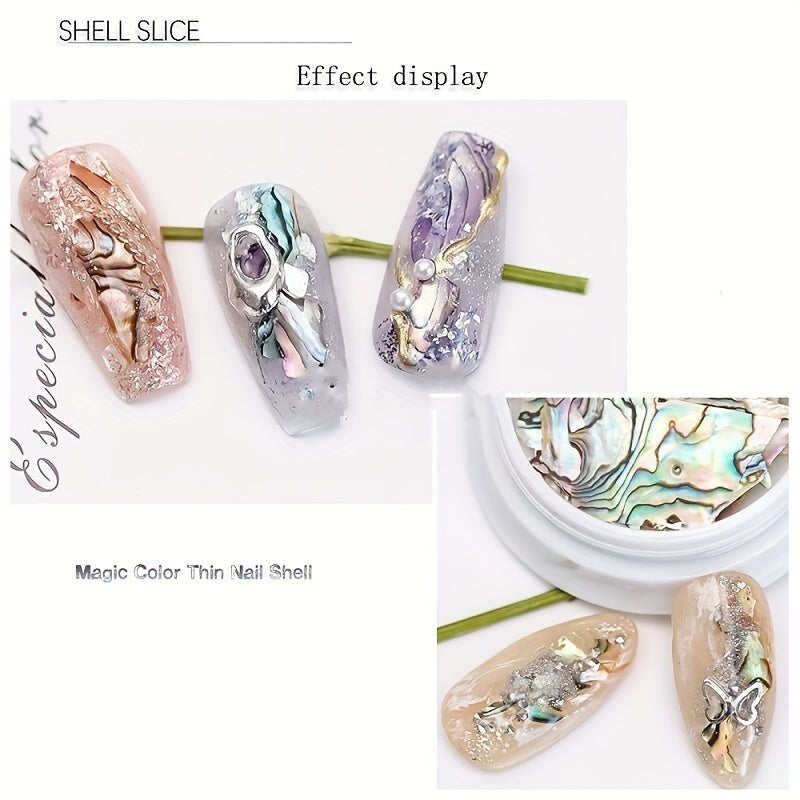 3D Mermaid Flakes Nail Art Decoration - Colorful Shell Slices Glitter Sequins
