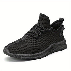 Men's Lace Up Knit Sneakers Breathable Outdoor Walking Shoes