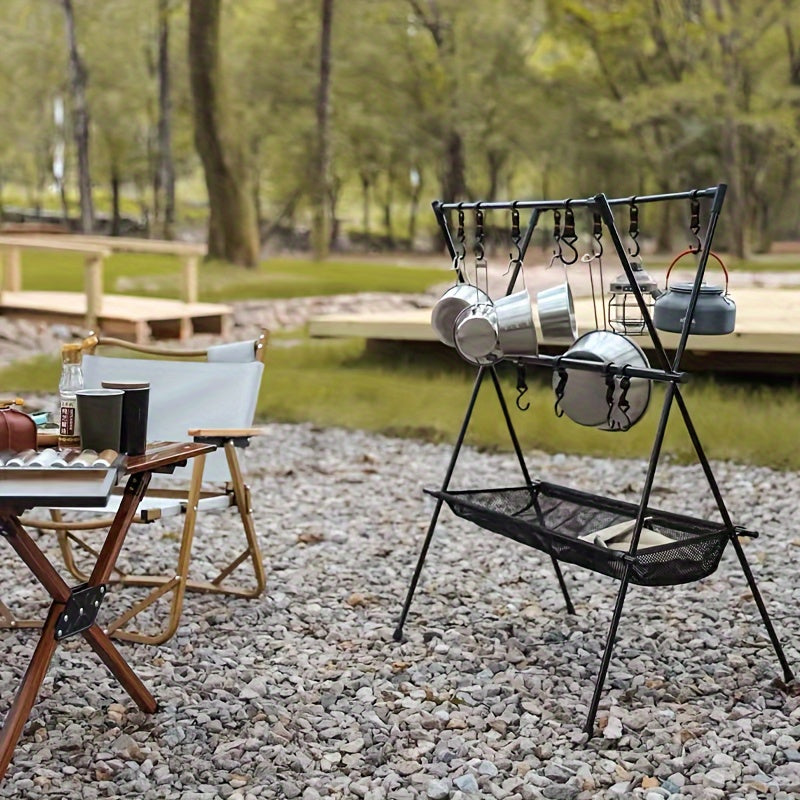Double Layer Mesh Pocket Rack for Camping