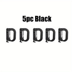 5pcs Plastic Hiking Buckles D Ring Backpack Hanging Spring Buckle