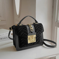 Minimalist Square Shoulder Bag Classic Flap Satchel Bag