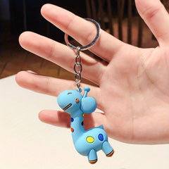 Giraffe Keychain Cartoon Schoolbag Pendant Doll Bag Hanging Ornaments