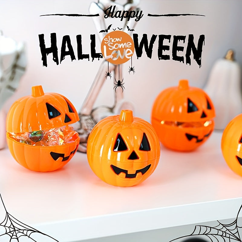 Halloween Pumpkin Bucket Egg Toy Storage Box Tricky Open Cover Candy