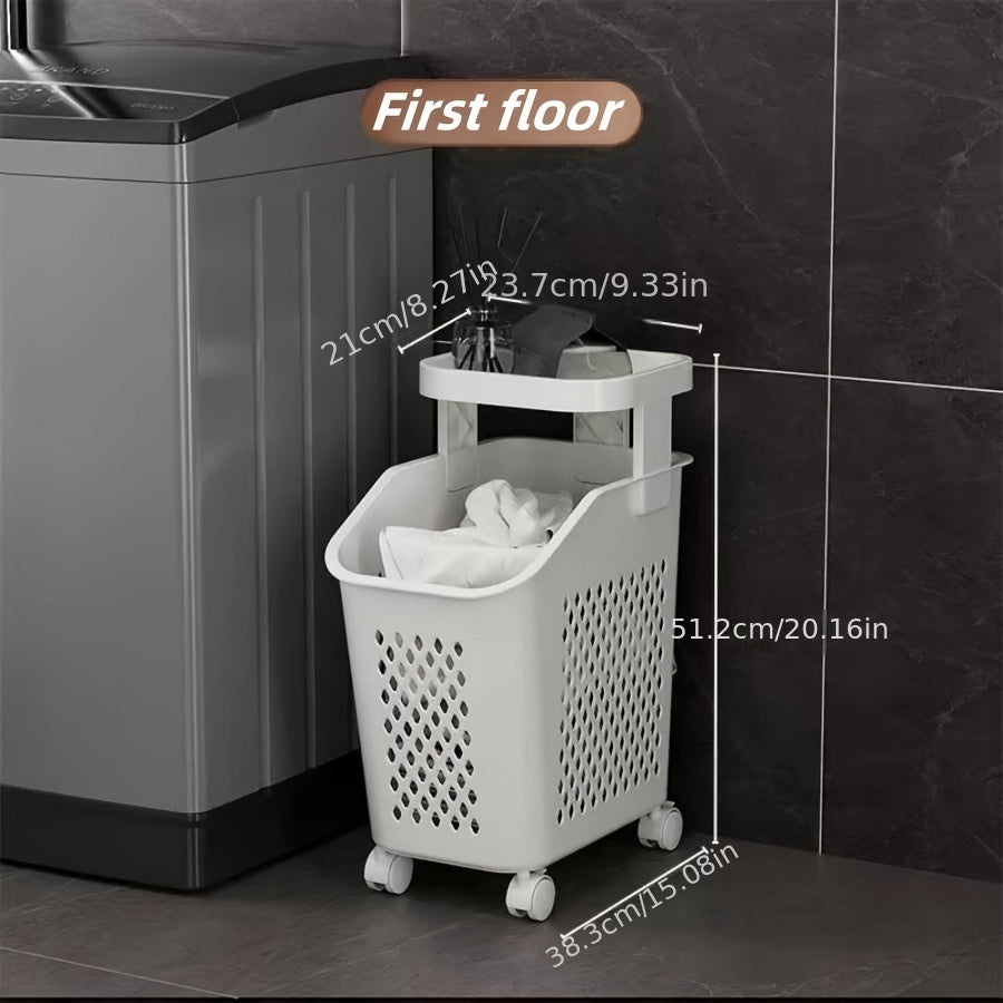 Laundry Basket with Wheels Bathroom Storage