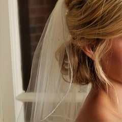 2 Pack Romantic Style Short Bridal Veil with Hair Comb Wedding Accessories