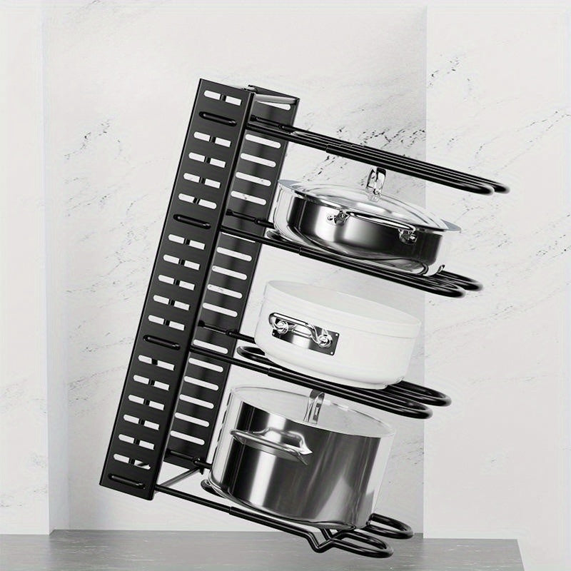 Adjustable Pot Rack Organizer Kitchen Shelves Pot Storage Rack