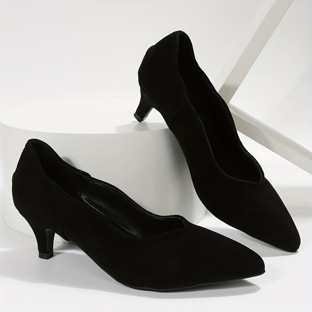 Women's Kitten Heels Slip On Work Pumps