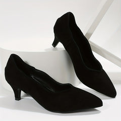 Women's Kitten Heels Slip On Work Pumps