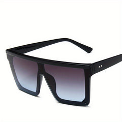 Half Rimless Oversized Square Sunglasses for Women Classic Sunshade Mirrored