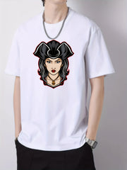Graphic Cotton Crew Neck Active T shirt for Men