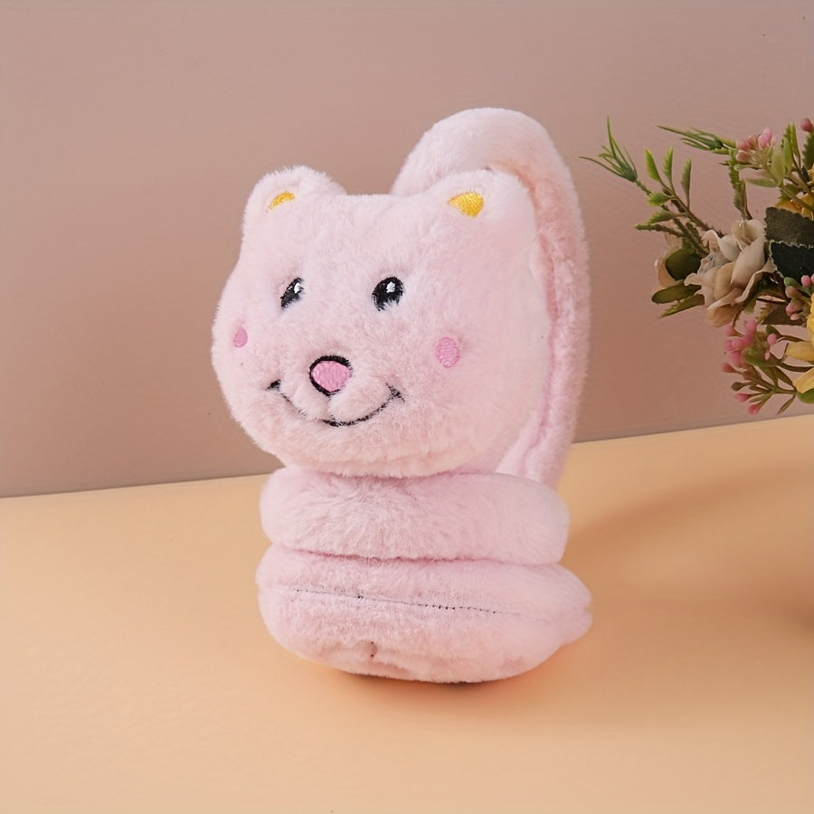Women's Bear Earmuffs Soft Polyester Hand Washable