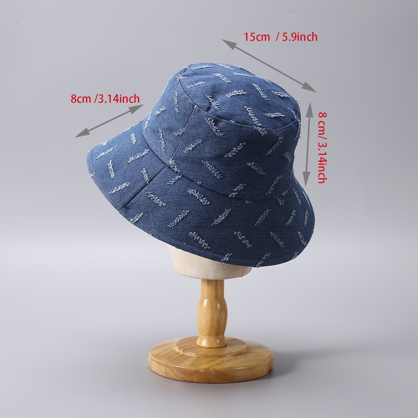 Distressed Denim Bucket Hat Lightweight Sunscreen Cloche Hats