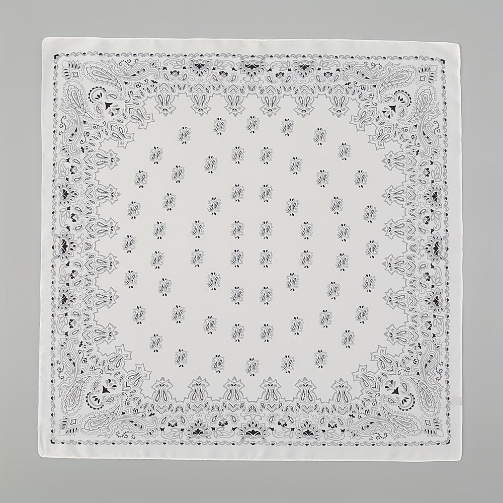 Paisley Print Bandana Silk Satin Square Scarf Neckerchief