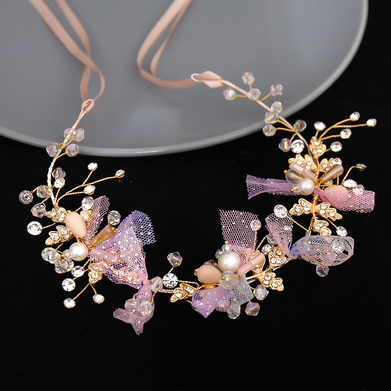 Colorful Crystal Braided Headbands for Bride