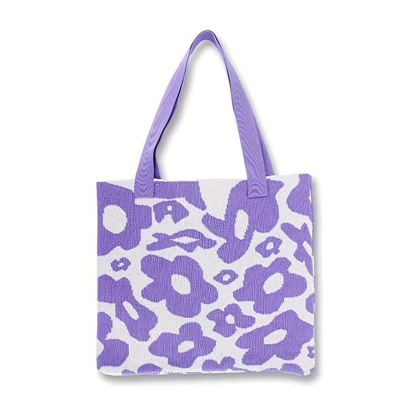 Flower Pattern Tote Bag Durable Lightweight Shoulder Bag