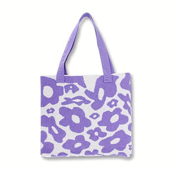 Flower Pattern Tote Bag Durable Lightweight Shoulder Bag
