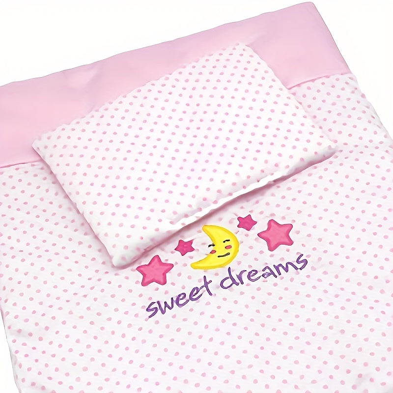 Pink Doll Toy Blanket Pillow Set for 12 18 Inch Dolls
