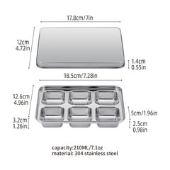 RYBACK Stainless Steel Ice Cube Mold Square Ice Tray with Lid