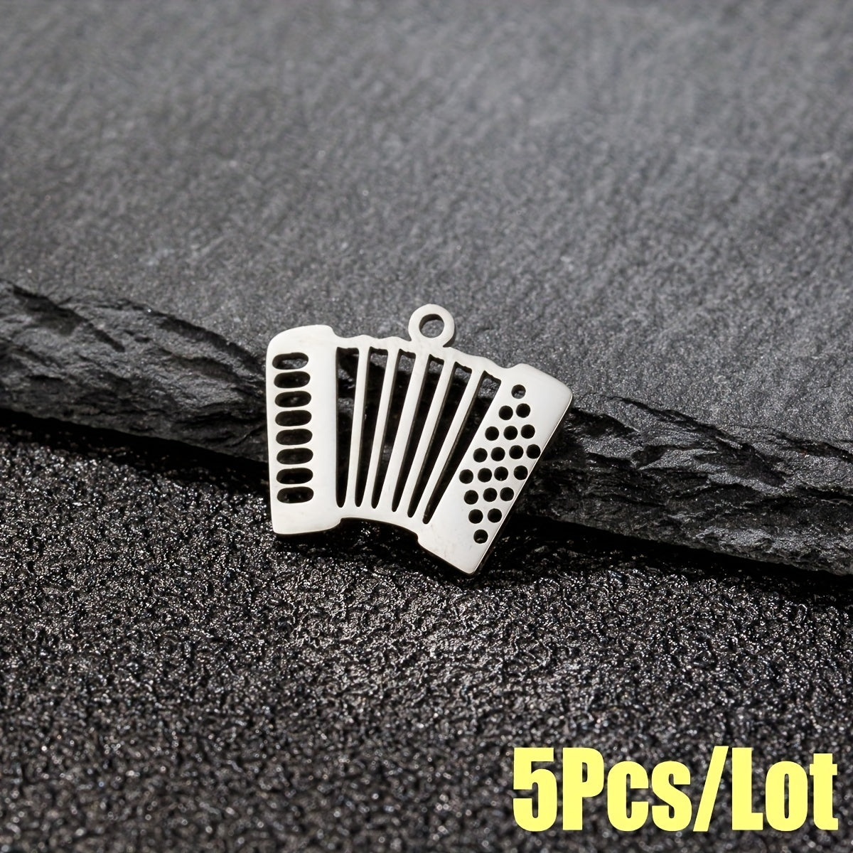 5pcs Stainless Steel Accordion Music Connector for DIY Jewelry Making