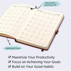 1pc Annual Planner w/ 5 DIY Stickers, Customizable Schedule Book