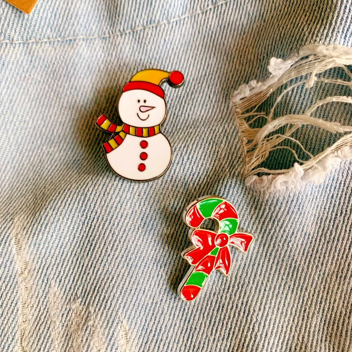 Christmas Pins Denim Shirt Accessories
