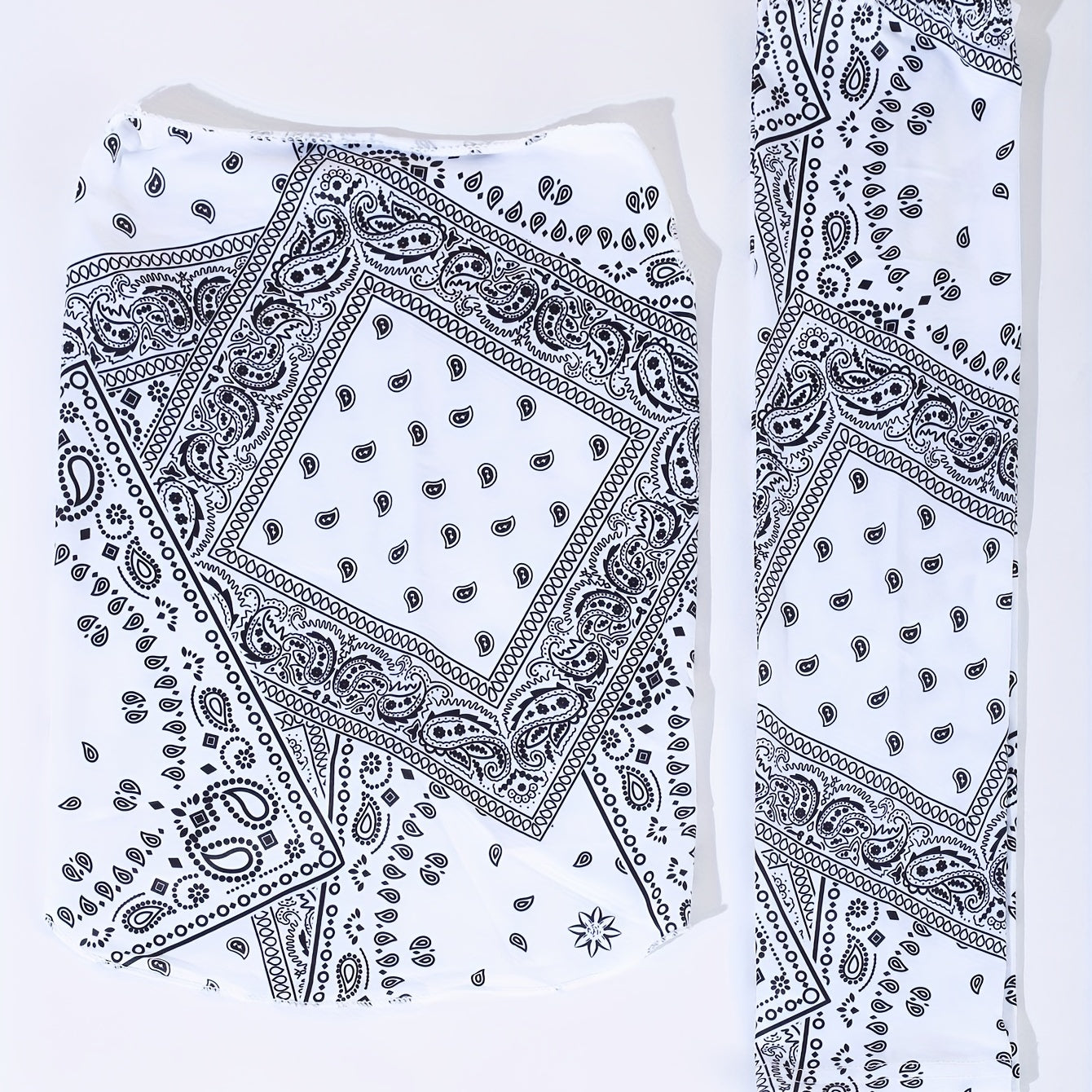 3pcs Paisley Print Sunproof Mask & Ice Sleeves Set Cycling Gear