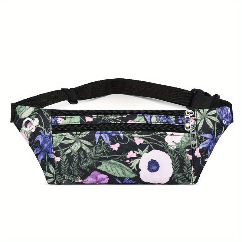 Floral Print Fanny Pack Lightweight Outdoor Sling Bag