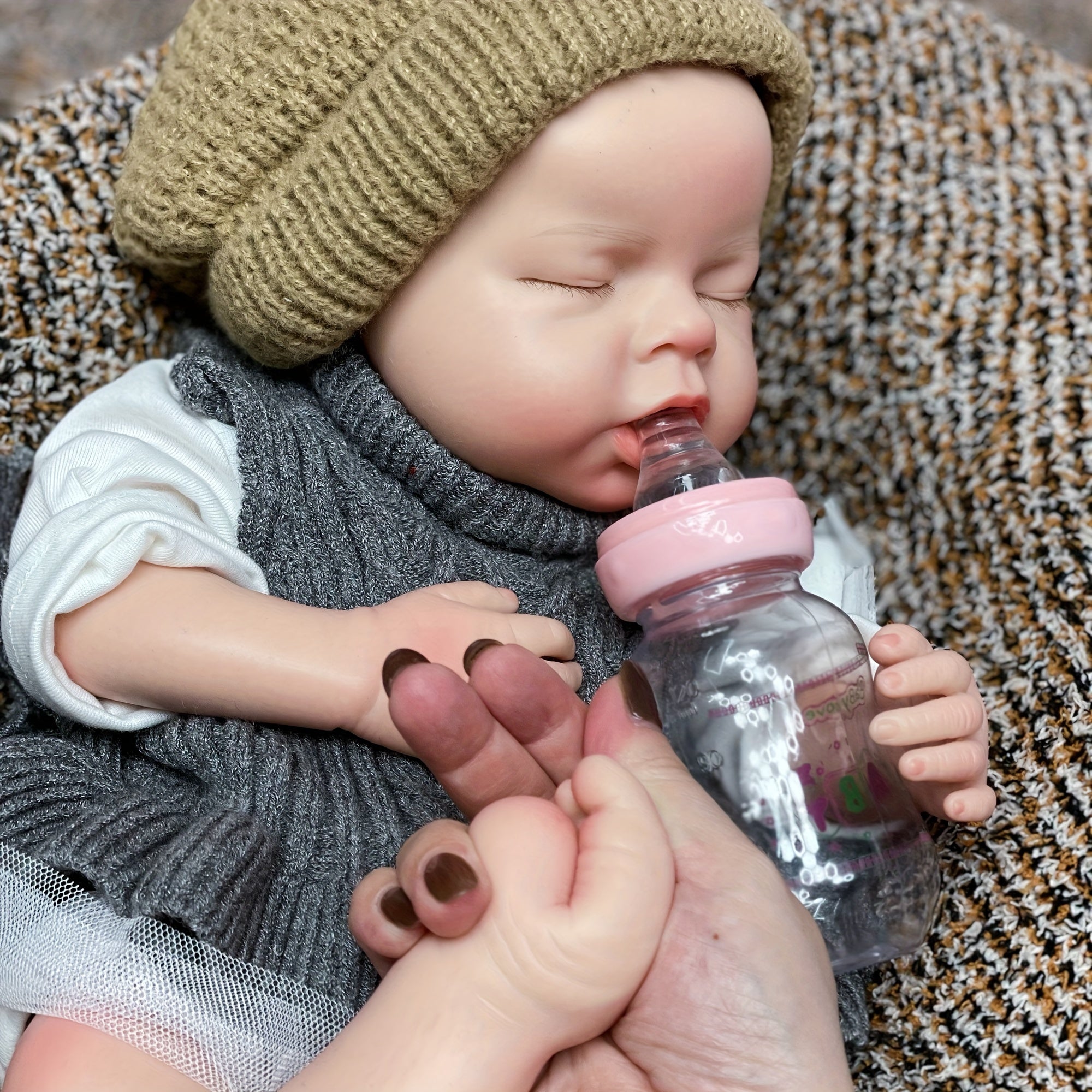 20Inch Reborn Dolls Open Mouth Realistic Full Body Silicone Bebe Washable
