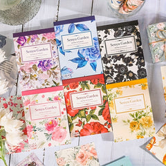 100 Sheets Garden Handbook Material Book Retro Flower Stickers