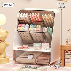Desk Storage Box DIY Pen Holder Stationery Storage Home Office Supplies